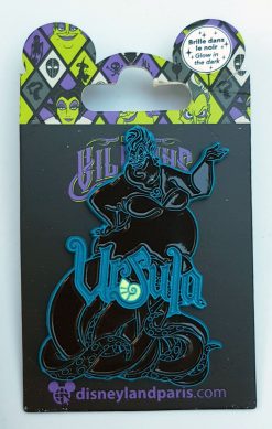 Disneyland Paris Little Mermaid Ursula Glow In The Dark Pin Trading Badge