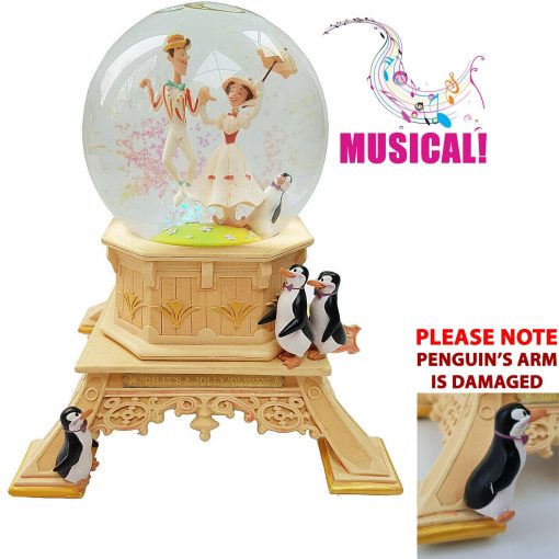 Disneyland Paris Mary Poppins A Jolly Holiday Musical Snow Globe DAMAGED