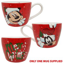 Disneyland Paris Merry Christmas Mickey Mouse & Goofy Large Mug