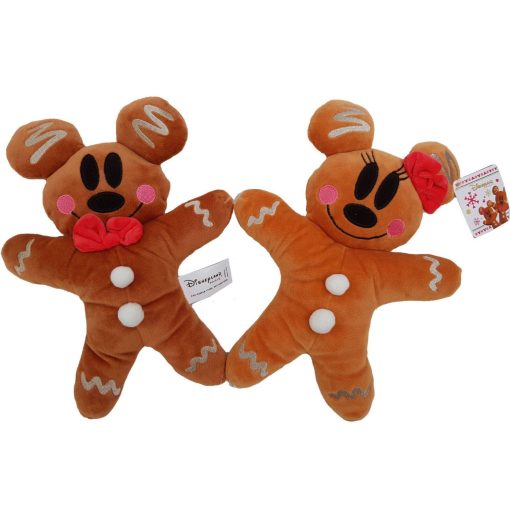 Disneyland Paris Mickey & Minnie Mouse Gingerbread Christmas Plush Soft Toy