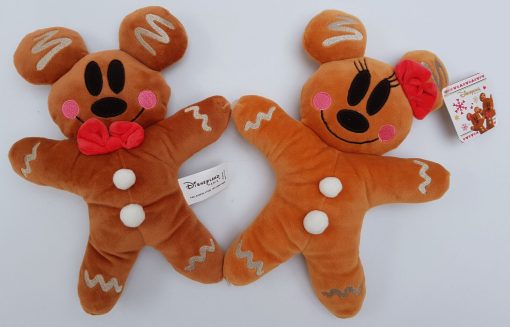 Disneyland Paris Mickey & Minnie Mouse Gingerbread Christmas Plush Soft Toy