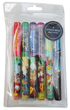 Disneyland Paris Mickey & Minnie Mouse Ride Attraction 6 Pen Set