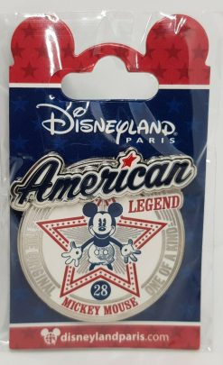 Disneyland Paris Mickey Mouse American Legend Layered Pin Trading Badge