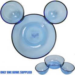 Disneyland Paris Mickey Mouse Head Shaped Blue Plastic Bowl For Chips & Dips