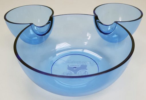 Disneyland Paris Mickey Mouse Head Shaped Blue Plastic Bowl For Chips & Dips