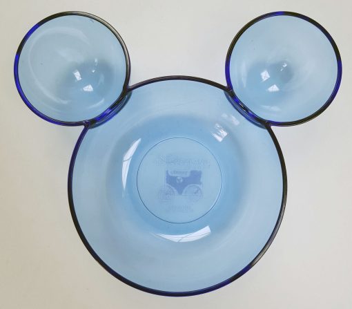 Disneyland Paris Mickey Mouse Head Shaped Blue Plastic Bowl For Chips & Dips