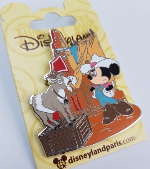 Disneyland Paris Minnie Mouse & Goat Big Thunder Mountain Pin Trading Badge