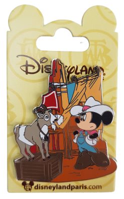 Disneyland Paris Minnie Mouse & Goat Big Thunder Mountain Pin Trading Badge