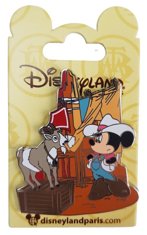 Disneyland Paris Minnie Mouse & Goat Big Thunder Mountain Pin Trading Badge