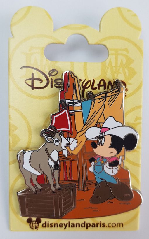 Disneyland Paris Minnie Mouse & Goat Big Thunder Mountain Pin Trading Badge