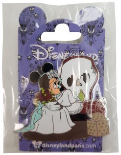 Disneyland Paris Minnie Mouse Phantom Manor Bride Pin Trading Badge