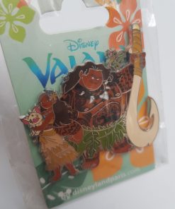 Disneyland Paris Moana Maui Pua & Hei Hei Pin Trading Badge