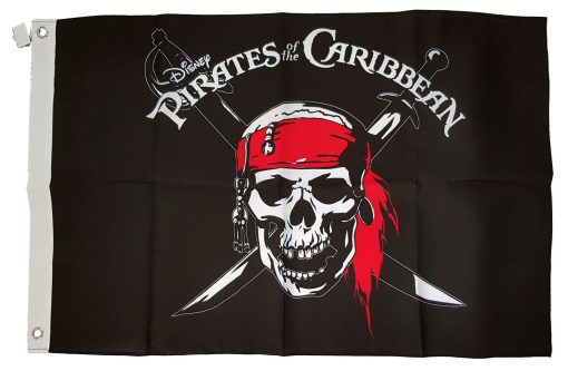 Disneyland Paris Pirates Of The Caribbean Skull & Crossbones Flag