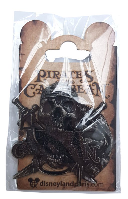 Disneyland Paris Pirates Of The Caribbean Skull & Crossbones Pin Trading Badge