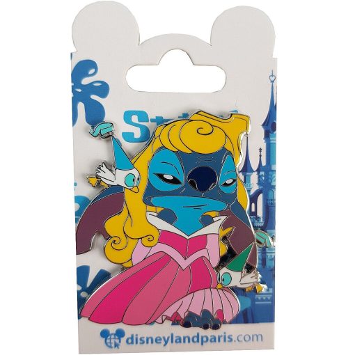 Disneyland Paris Stitch As Aurora Costume Pin Trading Badge