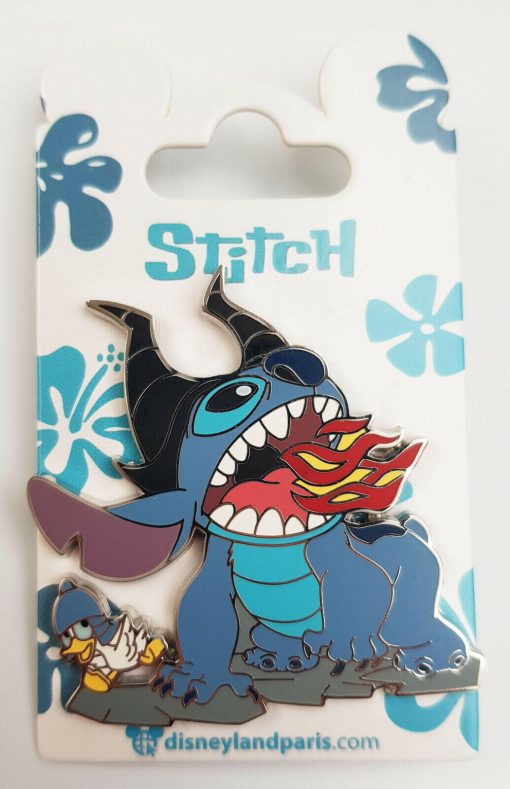 Disneyland Paris Stitch As Maleficent Pin Trading Badge Shop The Mouse