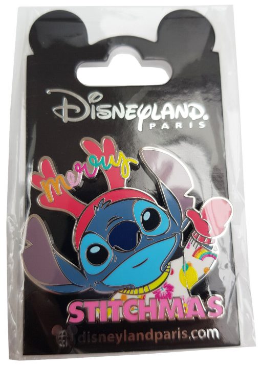 Disneyland Paris Stitch Merry Stitchmas Pin Trading Badge