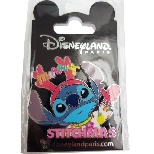 Disneyland Paris Stitch Merry Stitchmas Pin Trading Badge