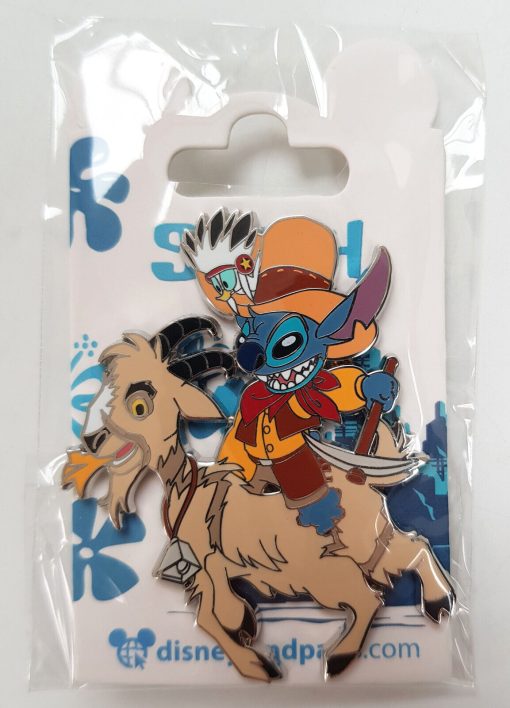 Disneyland Paris Stitch On Big Thunder Mountain Goat Pin Attraction Badge