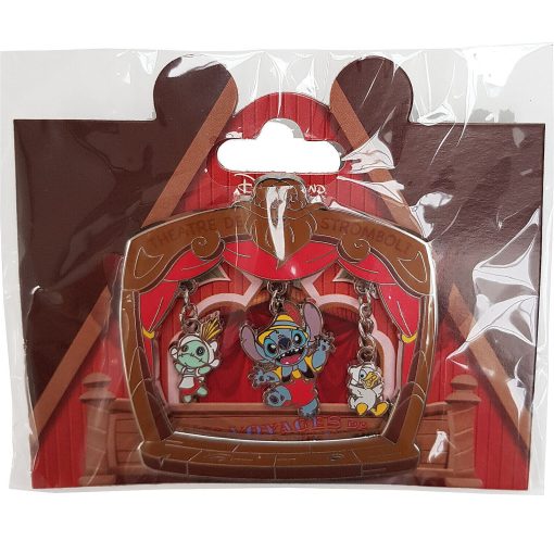 Disneyland Paris Stitch & Scrump As Pinocchio Puppets Pin Trading Badge