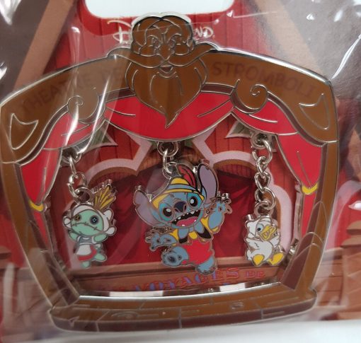 Disneyland Paris Stitch & Scrump As Pinocchio Puppets Pin Trading Badge