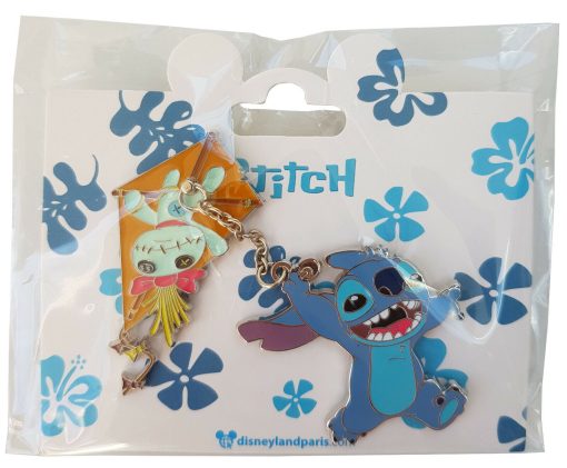 Disneyland Paris Stitch & Scrump Flying Kite Pin Trading Badge