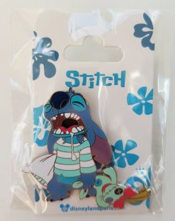 Disneyland Paris Tired Drooling Stitch & Scrump Pin Trading Badge