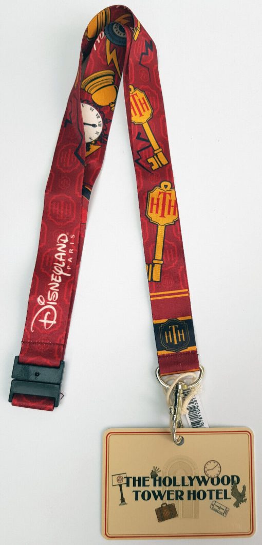 Disneyland Paris Tower Of Terror Hotel Pin Trading Lanyard