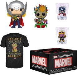 Funko Marvel Collector Corps Thor & Baby Groot Pop! Vinyl & Tshirt Christmas 2019