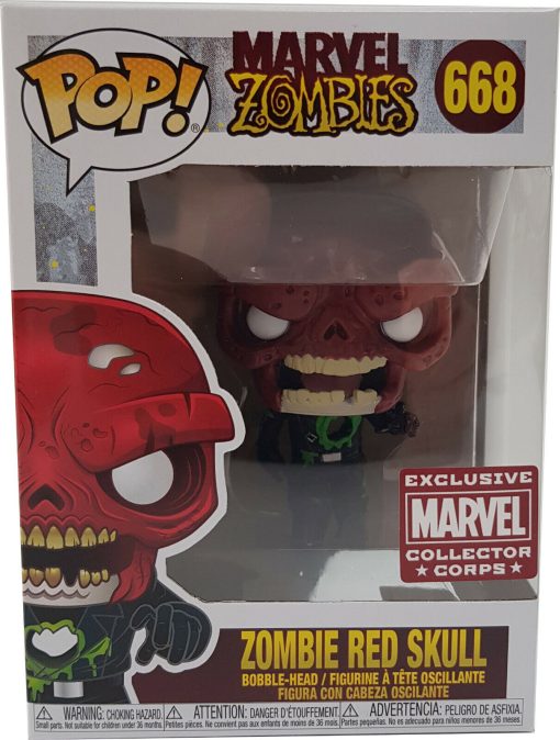 Funko Pop Zombie Marvel Collectors Corps MCC Box - Red Skull & Deadpool Vinyls & Zombie Tshirt