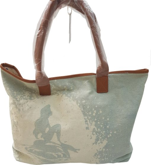 Loungefly Disney Little Mermaid Ariel On Rock Tote Bag Denim Wash