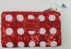 Loungefly Disney Parks Minnie Mouse Red White Polka Dot Sequin Purse Wallet