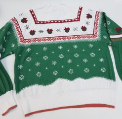 Next Disney Mickey & Minnie Mouse Ice Skating Green & Cream Christmas Jumper M Medium