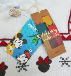 Next Disney Mickey & Minnie Mouse Ice Skating Green & Cream Christmas Jumper M Medium