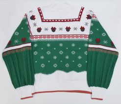 Next Disney Mickey & Minnie Mouse Ice Skating Green & Cream Christmas Jumper M Medium