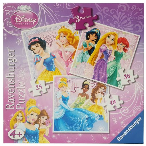 Ravensburger Disney Princess 3 x Jigsaw Puzzle Set 25, 36 & 49 Pieces