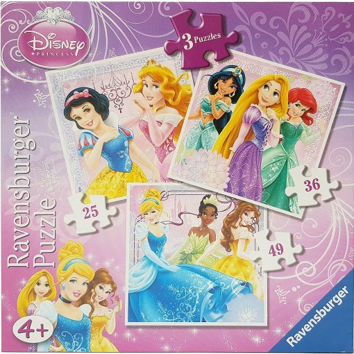 Ravensburger Disney Princess 3 x Jigsaw Puzzle Set 25, 36 & 49 Pieces