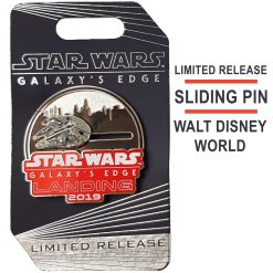 Star Wars Galaxy Edge Opening Limited Edition Sliding Millennium Falcon Pin Trading Badge