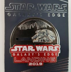 Star Wars Galaxy Edge Opening Limited Edition Sliding Millennium Falcon Pin Trading Badge