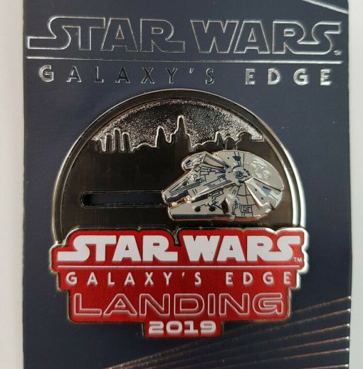 Star Wars Galaxy Edge Opening Limited Edition Sliding Millennium Falcon Pin Trading Badge