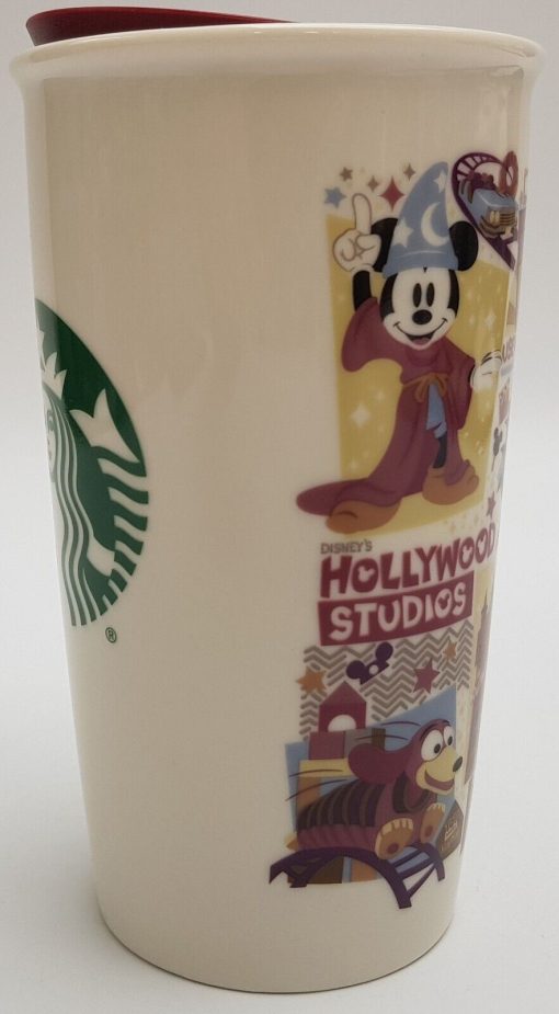 Starbucks Disney World Hollywood Studios Ceramic Travel Mug 12oz With Splash Guard Lid