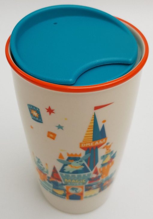 Starbucks Disney World Magic Kingdom Ceramic Travel Mug Tumbler With Splash Guard Lid