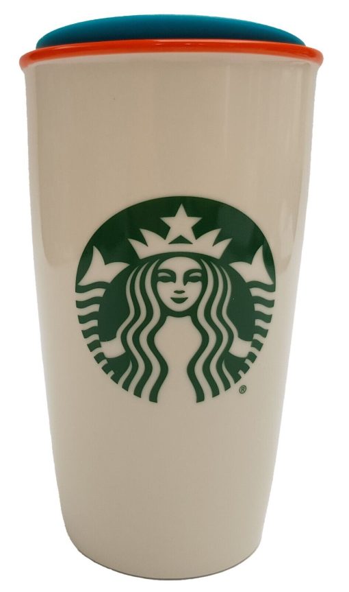 Starbucks Disney World Magic Kingdom Ceramic Travel Mug Tumbler With Splash Guard Lid