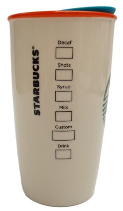 Starbucks Disney World Magic Kingdom Ceramic Travel Mug Tumbler With Splash Guard Lid