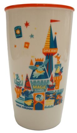 Starbucks Disney World Magic Kingdom Ceramic Travel Mug Tumbler With Splash Guard Lid