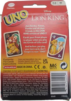 UNO Disney The Lion King Family Card Game Special Rule Edition