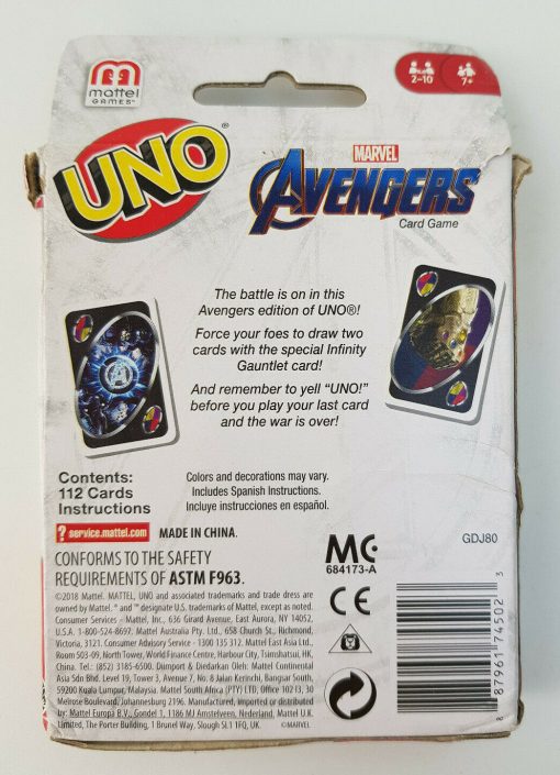 UNO Marvel Avengers Card Game Family Special Rule Edition