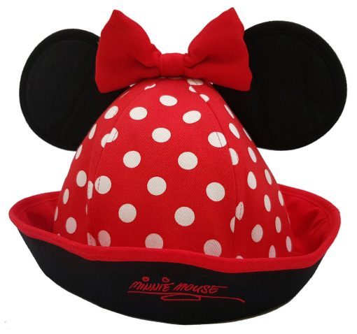 Walt Disney World Minnie Mouse Red Polka Dot Bucket Hat With Ears & Bow