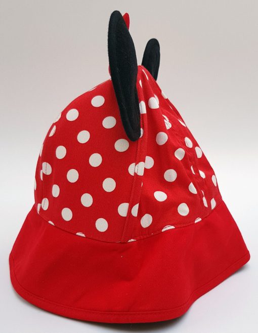 Walt Disney World Minnie Mouse Red Polka Dot Bucket Hat With Ears & Bow