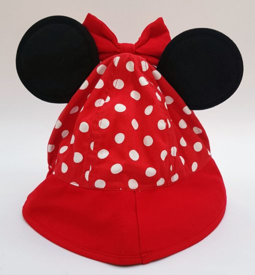 Walt Disney World Minnie Mouse Red Polka Dot Bucket Hat With Ears & Bow